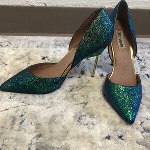 Steve Madden Blue and Green Glitter Heels